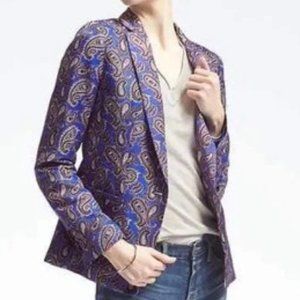 Banana Republic Blue Purple Paisley Blazer - 2